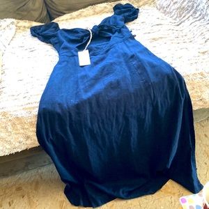 Dark blue stylish summer dress size large never worn